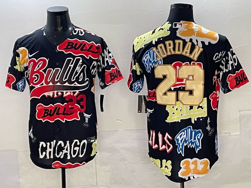 Men Chicago Bulls Nike 23 Jordan black NBA 2025 Jersey style 08